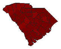 1990 South Carolina County Map of General Election Results for Comptroller General