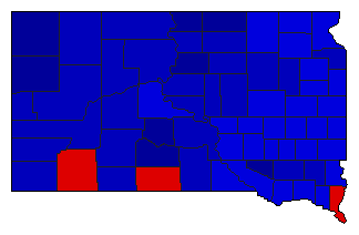1990 South Dakota County Map of General Election Results for Attorney General
