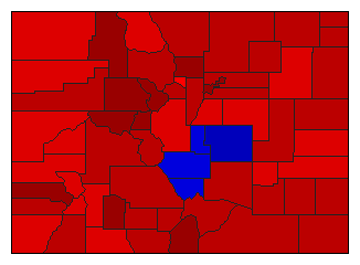 1990 Colorado County Map of General Election Results for Governor