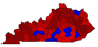 1991 Kentucky County Map of General Election Results for State Auditor