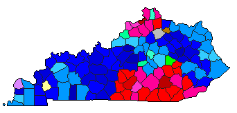 1991 Kentucky County Map of Republican Primary Election Results for Agriculture Commissioner