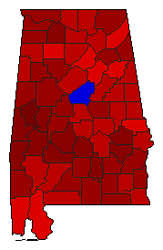 1992 Alabama County Map of General Election Results for Senator