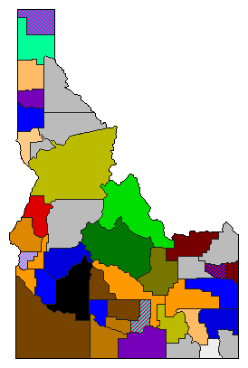 1992 Idaho County Map of Democratic Primary Election Results for President