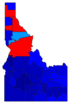 1992 Idaho County Map of Republican Primary Election Results for Senator