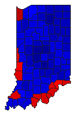 1992 Indiana County Map of General Election Results for Senator