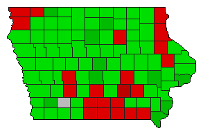 1992 Iowa County Map of General Election Results for Amendment