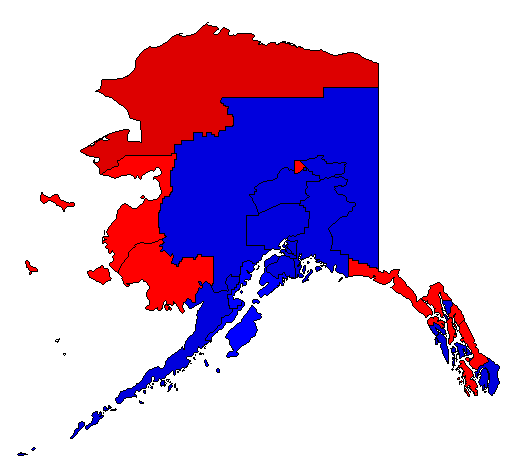 1992 Alaska County Map of General Election Results for Senator