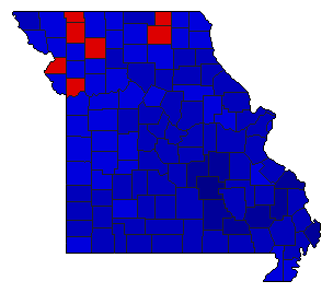 1992 Missouri County Map of Republican Primary Election Results for Attorney General