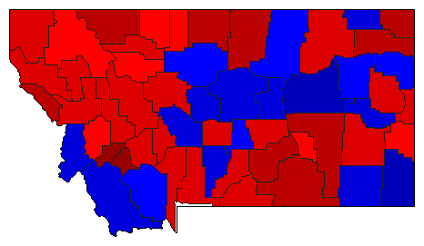 1992 Montana County Map of General Election Results for State Auditor