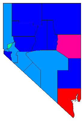 1992 Nevada County Map of General Election Results for President