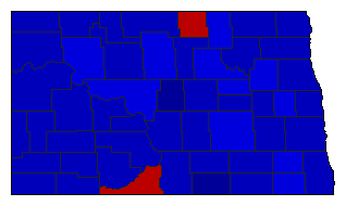 1992 North Dakota County Map of General Election Results for State Auditor