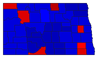 1992 North Dakota County Map of General Election Results for Governor