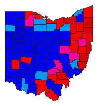 1992 Ohio County Map of General Election Results for President