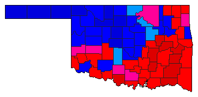 1992 Oklahoma County Map of General Election Results for President