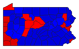 1992 Pennsylvania County Map of General Election Results for Senator