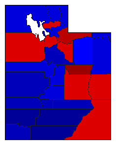 1992 Utah County Map of General Election Results for Attorney General