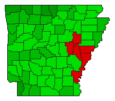 1992 Arkansas County Map of General Election Results for Initiative