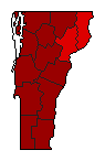 1992 Vermont County Map of General Election Results for Governor
