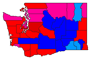 1992 Washington County Map of General Election Results for President