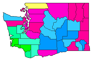 1992 Washington County Map of Open Primary Election Results for Senator