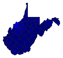 1992 West Virginia County Map of Republican Primary Election Results for Governor
