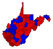 1992 West Virginia County Map of General Election Results for Attorney General