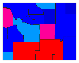 1992 Wyoming County Map of General Election Results for President