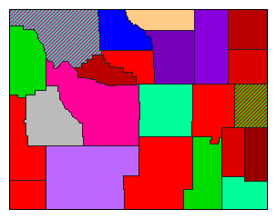 1992 Wyoming County Map of Democratic Primary Election Results for President