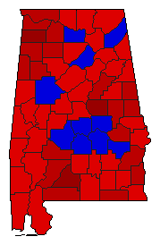 1994 Alabama County Map of Democratic Runoff Election Results for Agriculture Commissioner
