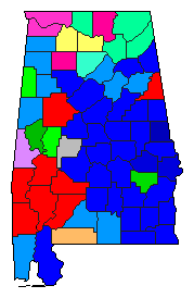 1994 Alabama County Map of Republican Primary Election Results for Governor