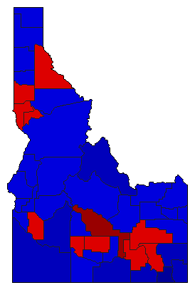 1994 Idaho County Map of General Election Results for Lt. Governor