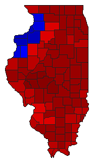 1994 Illinois County Map of Democratic Primary Election Results for Secretary of State