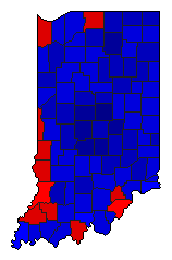 1994 Indiana County Map of General Election Results for State Treasurer