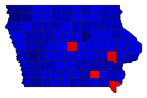 1994 Iowa County Map of General Election Results for Governor