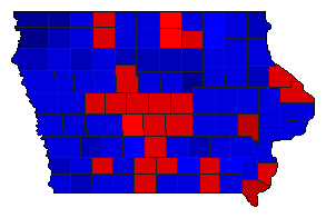 1994 Iowa County Map of General Election Results for Secretary of State
