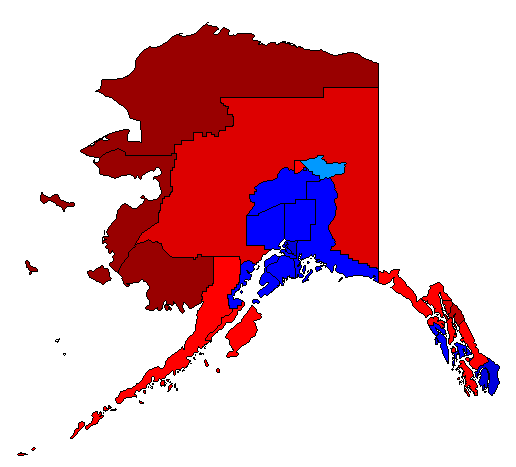 1994 Alaska County Map of General Election Results for Governor