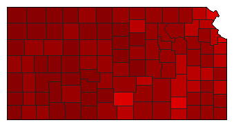 1994 Kansas County Map of Democratic Primary Election Results for Insurance Commissioner