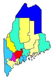 1994 Maine County Map of Republican Primary Election Results for Governor