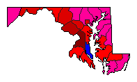 1994 Maryland County Map of Democratic Primary Election Results for Governor