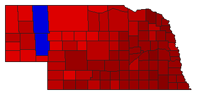 1994 Nebraska County Map of General Election Results for Governor