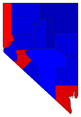 1994 Nevada County Map of General Election Results for Governor