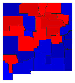 1994 New Mexico County Map of General Election Results for Governor