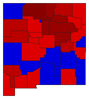 1994 New Mexico County Map of General Election Results for Secretary of State