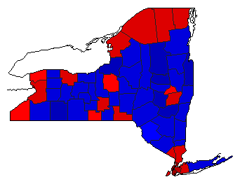 1994 New York County Map of General Election Results for Senator