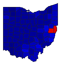 1994 Ohio County Map of General Election Results for Governor