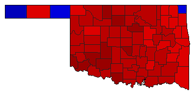 1994 Oklahoma County Map of Democratic Primary Election Results for Senator