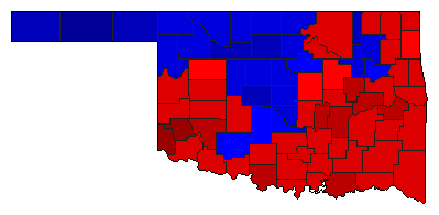 1994 Oklahoma County Map of General Election Results for Lt. Governor
