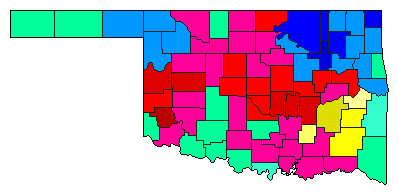 1994 Oklahoma County Map of Democratic Primary Election Results for Lt. Governor