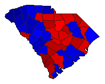 1994 South Carolina County Map of General Election Results for Lt. Governor