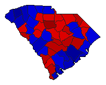 1994 South Carolina County Map of General Election Results for Attorney General